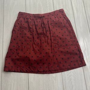 Lands End Women's Rust Red & Black Polka Dot Skort Size 6